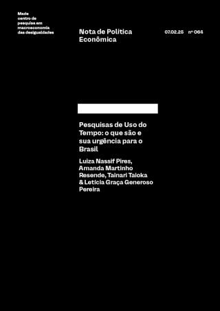 Capa da NPE 64 Pesquisas de Uso do Tempo: o que são e sua urgência para o Brasil