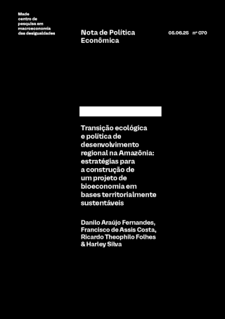 Capa da NPE 70 - Transição ecológica e política de desenvolvimento regional na Amazônia: estratégias para a construção de um projeto de bioeconomia em bases territorialmente sustentáveis